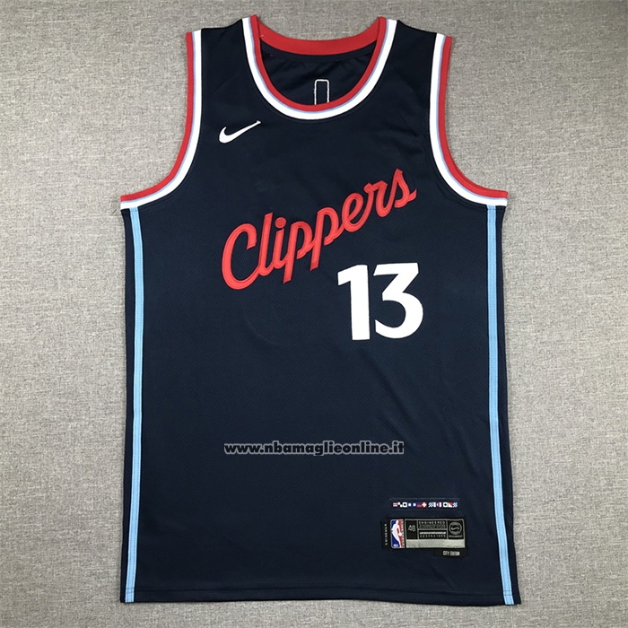 Maglia Los Angeles Clippers Paul George #13 Icon 2024-25 Blu